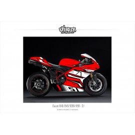 Kit déco Ducati 1098/1198 3.1 Rouge Blanc Noir