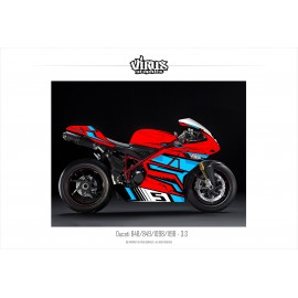 Kit déco Ducati 1098/1198 3.3 Rouge Bleu Noir