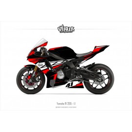 Kit déco Yamaha R1 2015/19 1.1 Noir Rouge Blanc
