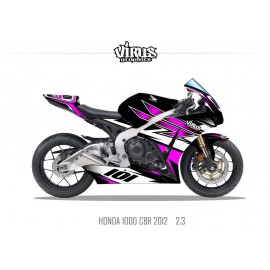 Kit déco Honda CBR1000RR 2012/16 2.3 Noir Violet Blanc