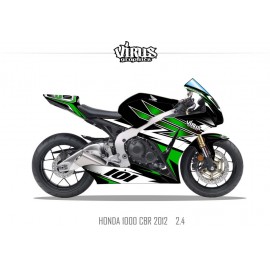 Kit déco Honda CBR1000RR 2012/16 2.4 Noir Vert Blanc