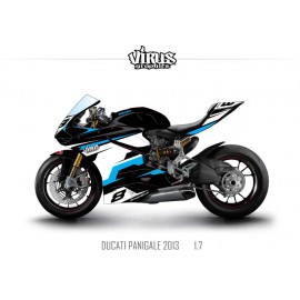 Kit déco Ducati Panigale V2 2013 1.7 Noir Blanc Bleu