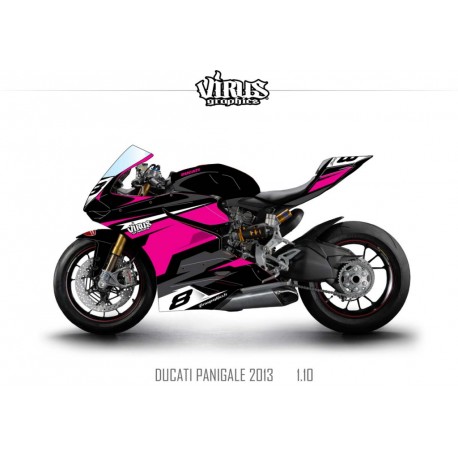 Kit déco Ducati Panigale V2 2013 1.10 Noir Rose Gris