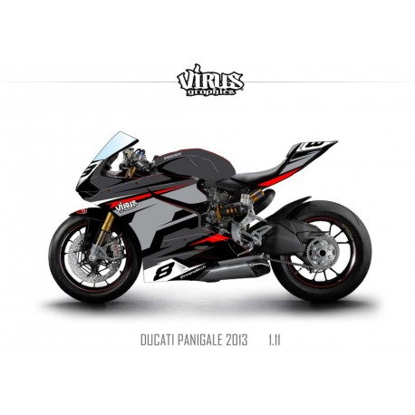 Kit déco Ducati Panigale V2 2013 1.11 Noir Gris Rouge