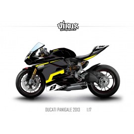 Kit déco Ducati Panigale V2 2013 1.17 Noir Gris Jaune