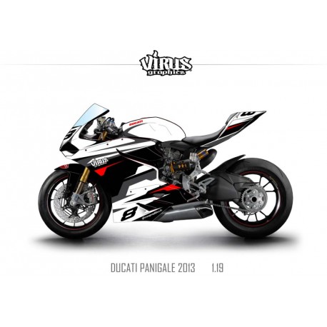 Kit déco Ducati Panigale V2 2013 1.19 Blanc Noir Gris Rouge