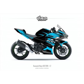 Kit déco Kawasaki Ninja 400 2018 1.2 Noir Bleu Gris
