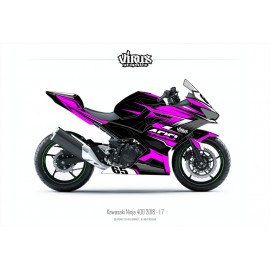 Kit déco Kawasaki Ninja 400 2018 1.7 Noir Rose Gris