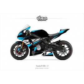 Kit déco Yamaha R1 2015/19 1.2 Noir Bleu Blanc