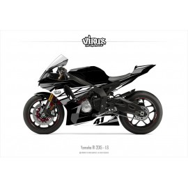 Kit déco Yamaha R1 2015/19 1.6 Noir Gris Blanc