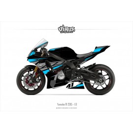 Kit déco Yamaha R1 2015/19 1.8 Noir Gris Bleu