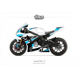 Kit déco Yamaha R1 2015/19 2.2 Blanc Noir Bleu