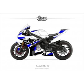 Kit déco Yamaha R1 2015/19 2.3 Blanc Noir Bleu