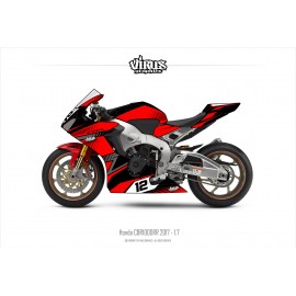 Kit déco Honda CBR1000RR 2017/19 1.7 Noir Rouge Gris