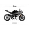 Kit déco Yamaha R6 2017 1.6 Noir Gris Blanc