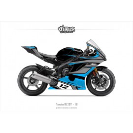 Kit déco Yamaha R6 2017 1.8 Noir Gris Bleu