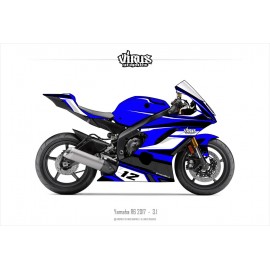 Kit déco Yamaha R6 2017 3.1 Bleu Blanc Noir