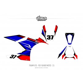 Kit déco Triumph Daytona 675 Type Moto2 Blinder 2.5 Blanc Bleu Rouge